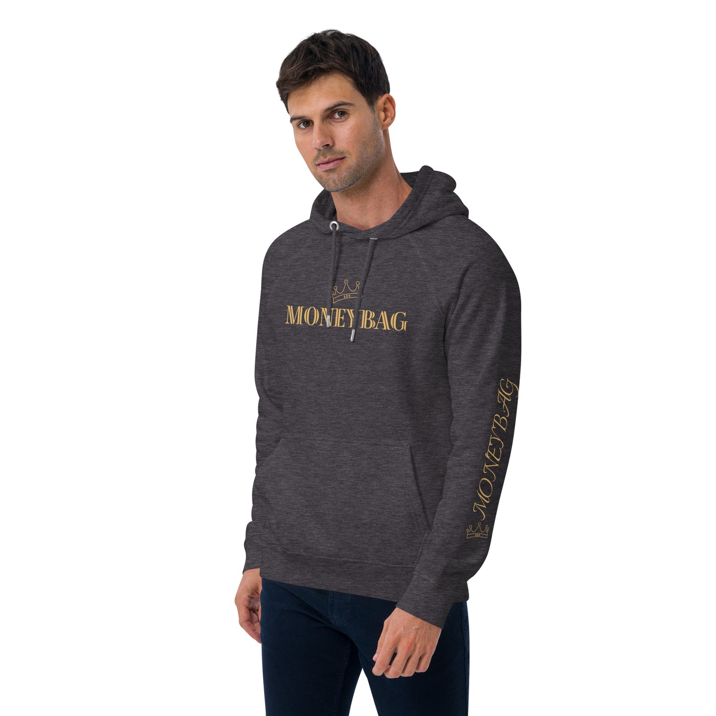 Unisex eco raglan hoodie (MONEY BAG GOLD)