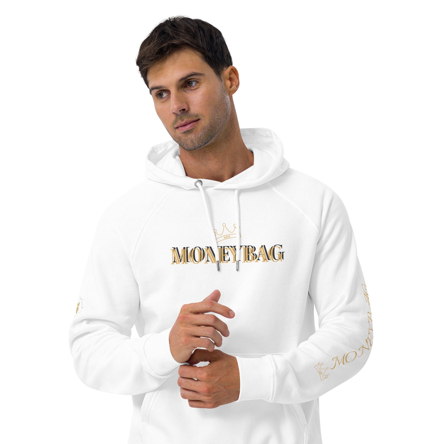 Unisex eco raglan hoodie (MONEY BAG GOLD)