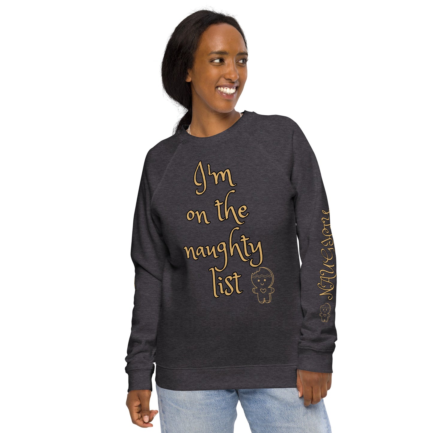 Women's Christmas Organic Raglan Sweatshirt (On The Naughty List)