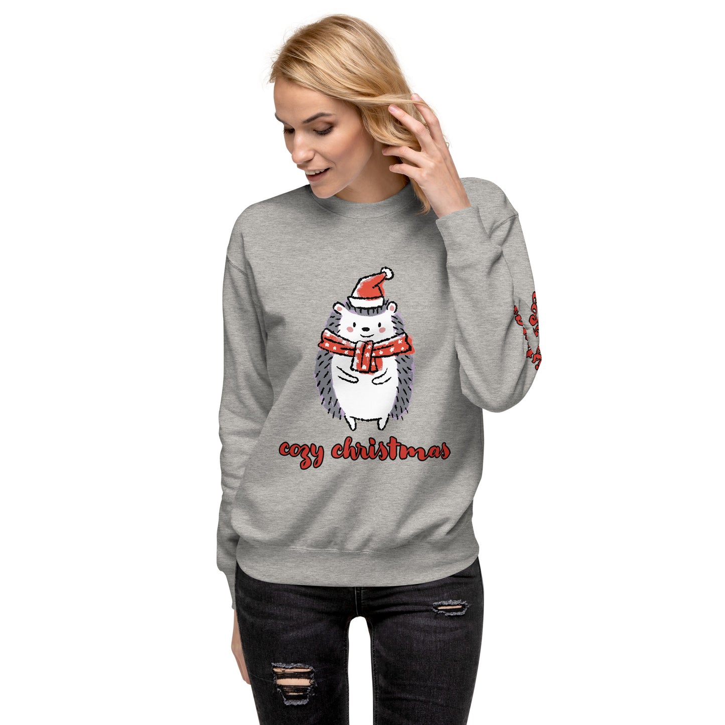 Women's Christmas Sweatshirt (Cozy Christmas Hedgehog)