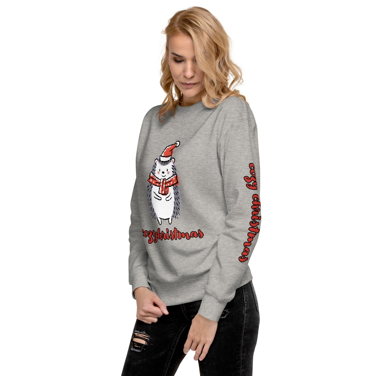 Women's Christmas Sweatshirt (Cozy Christmas Hedgehog)