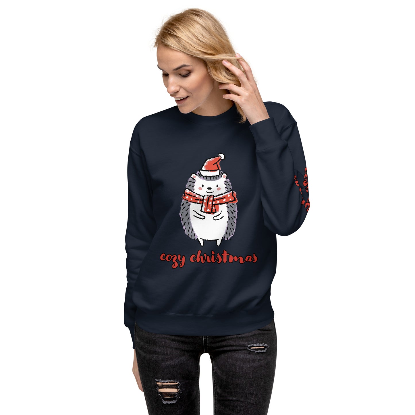 Women's Christmas Sweatshirt (Cozy Christmas Hedgehog)