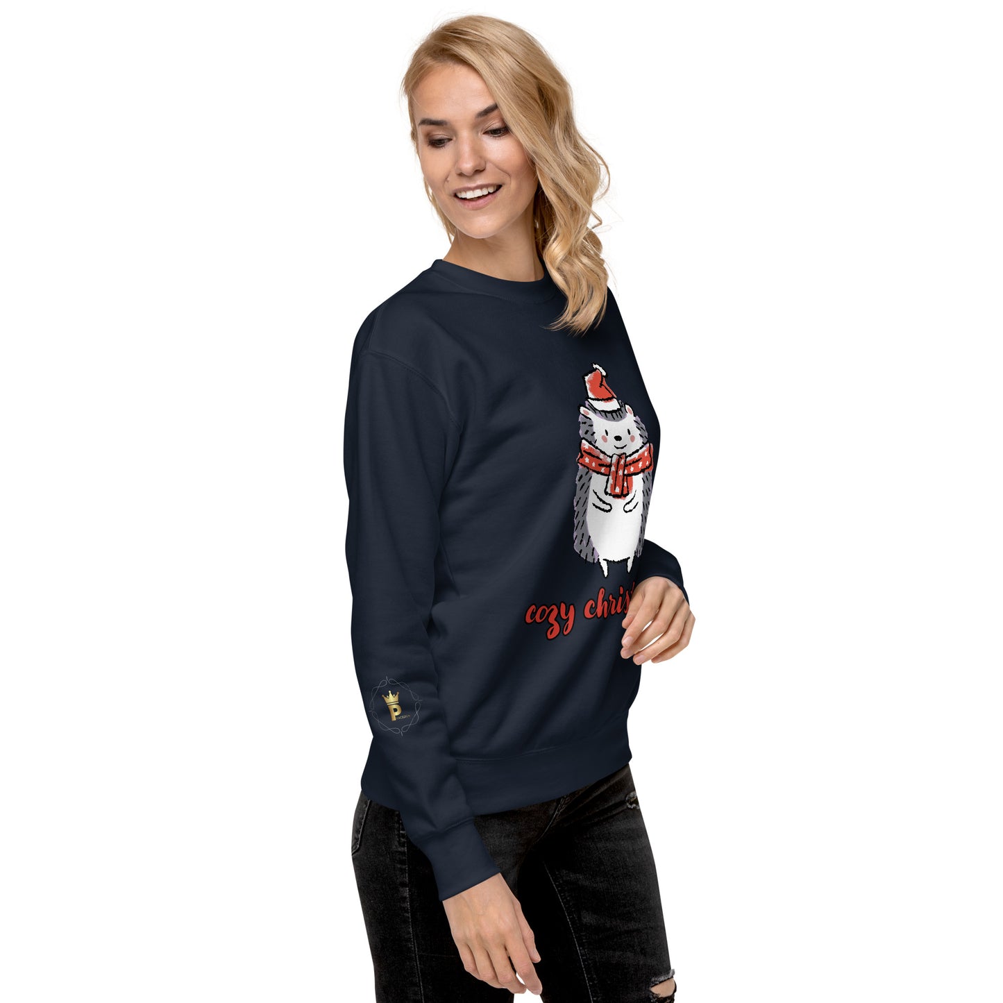 Women's Christmas Sweatshirt (Cozy Christmas Hedgehog)