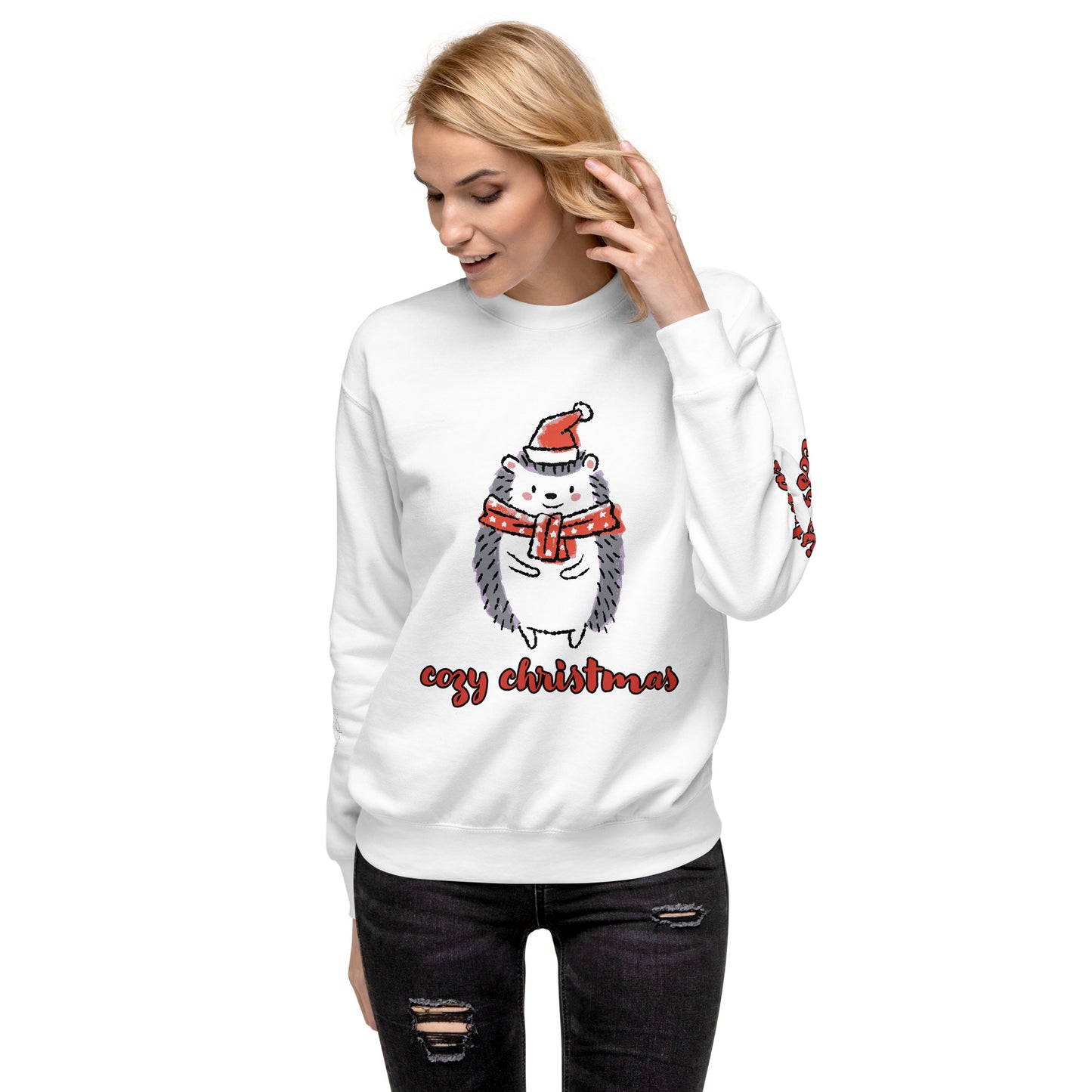 Women's Christmas Sweatshirt (Cozy Christmas Hedgehog)