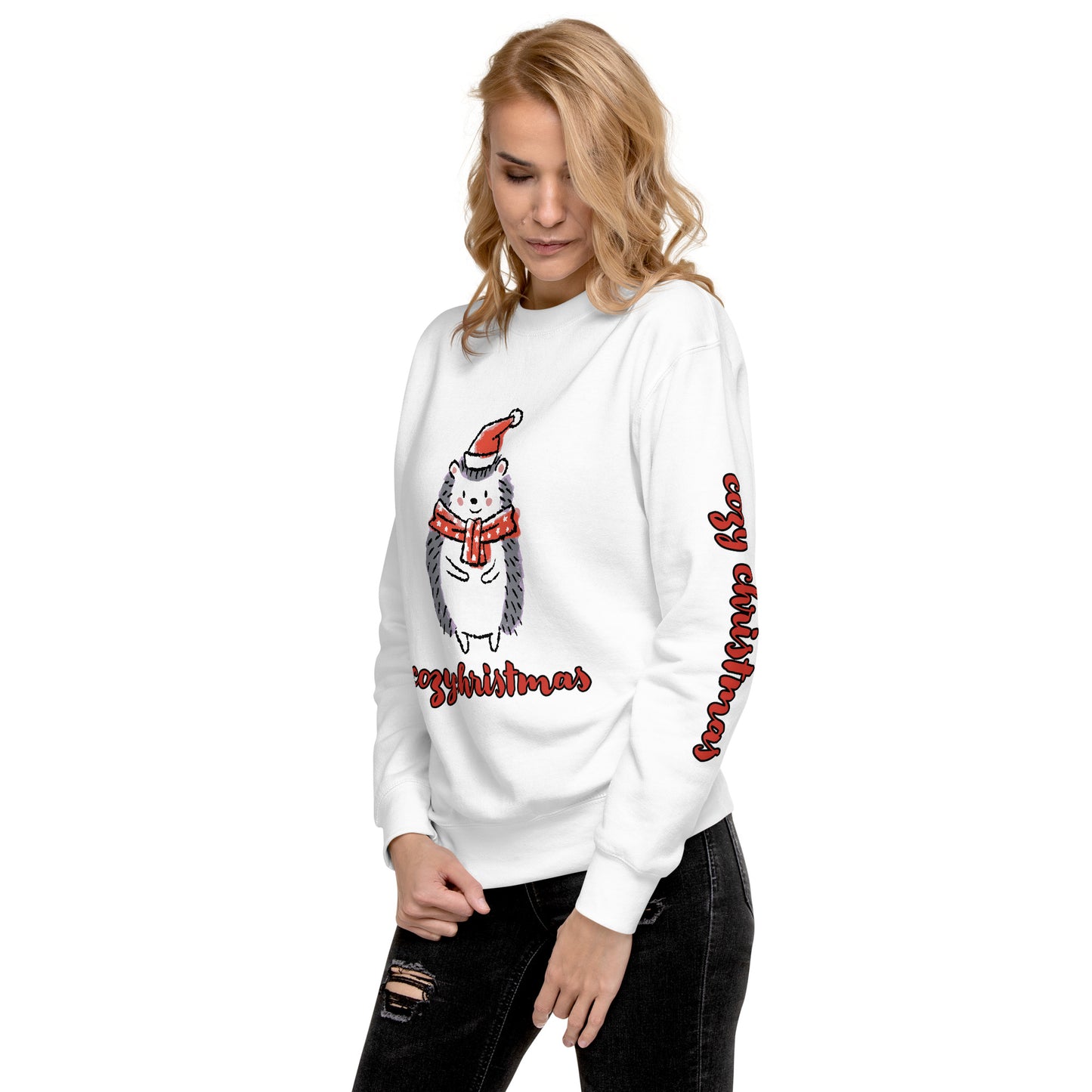 Women's Christmas Sweatshirt (Cozy Christmas Hedgehog)