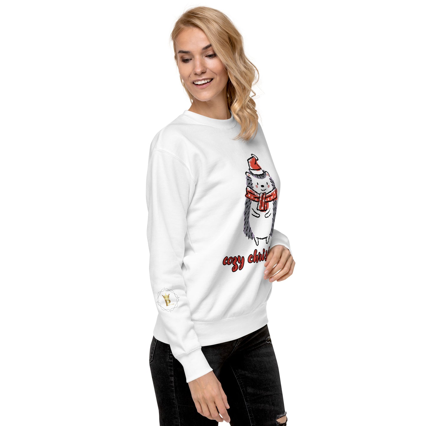 Women's Christmas Sweatshirt (Cozy Christmas Hedgehog)