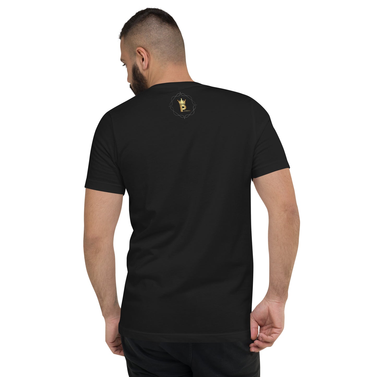 Men's Short Sleeve V-Neck T-Shirt (Living in Luxury) black