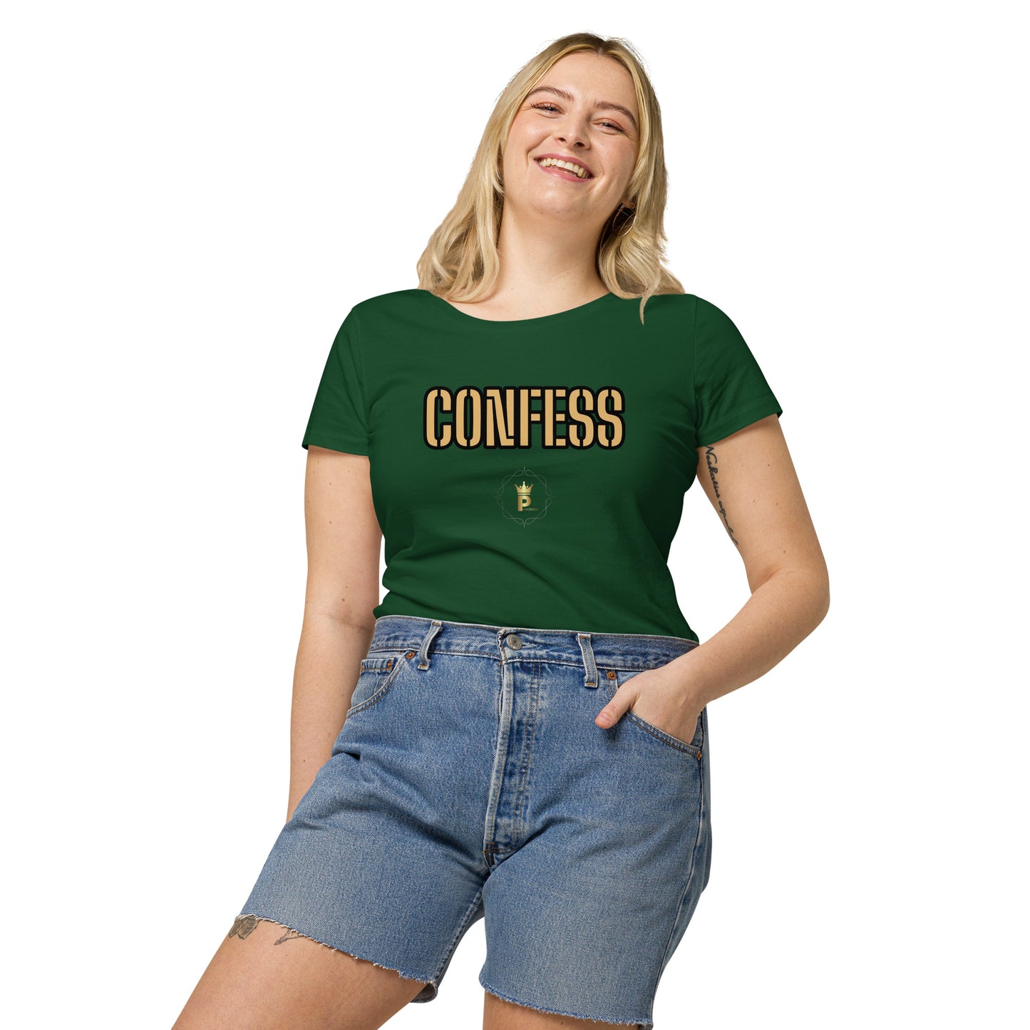 Women’s basic organic t-shirt (confess)