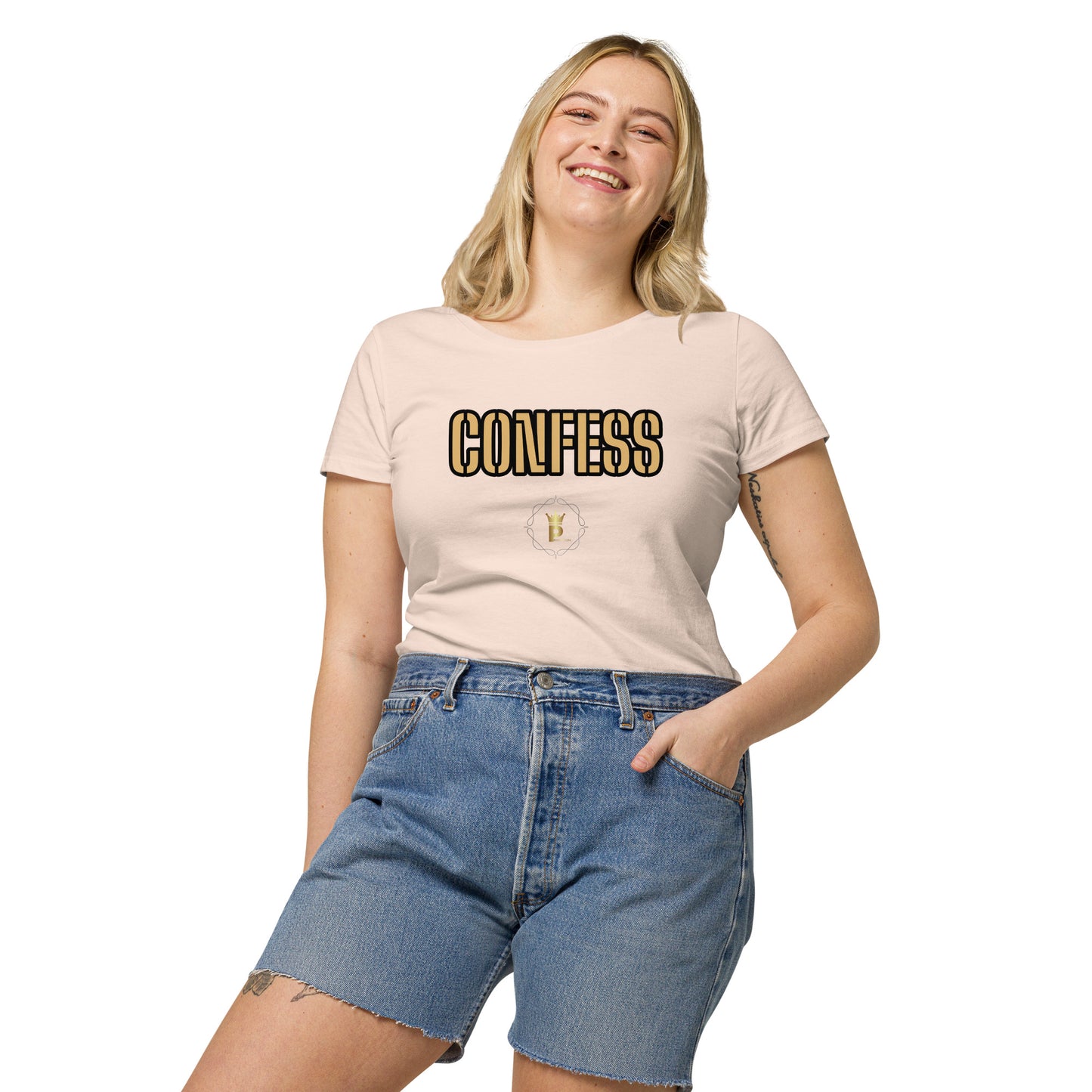 Women’s basic organic t-shirt (confess)