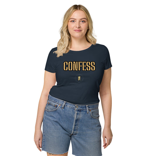 Women’s basic organic t-shirt (confess)