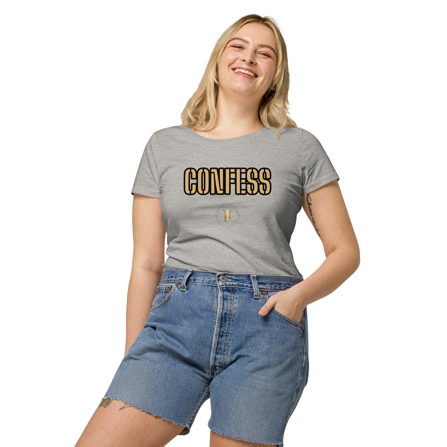 Women’s basic organic t-shirt (confess)