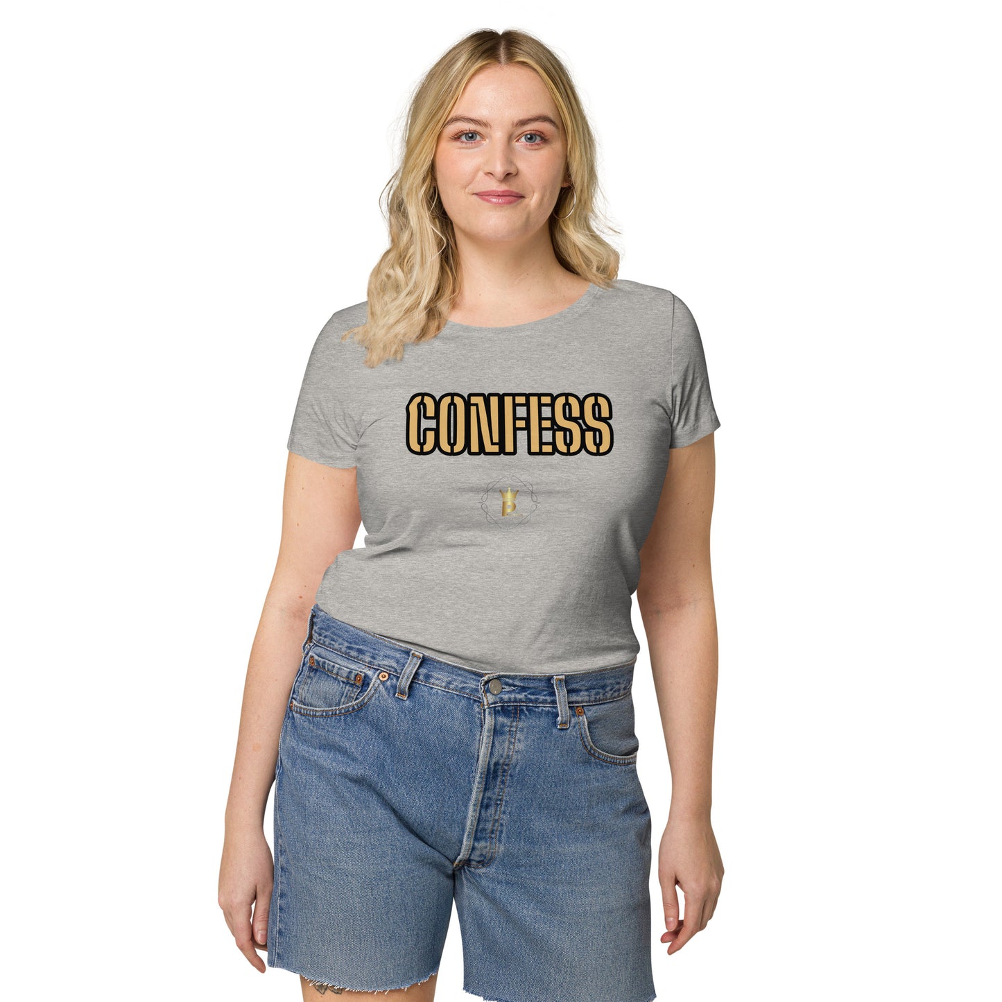 Women’s basic organic t-shirt (confess)