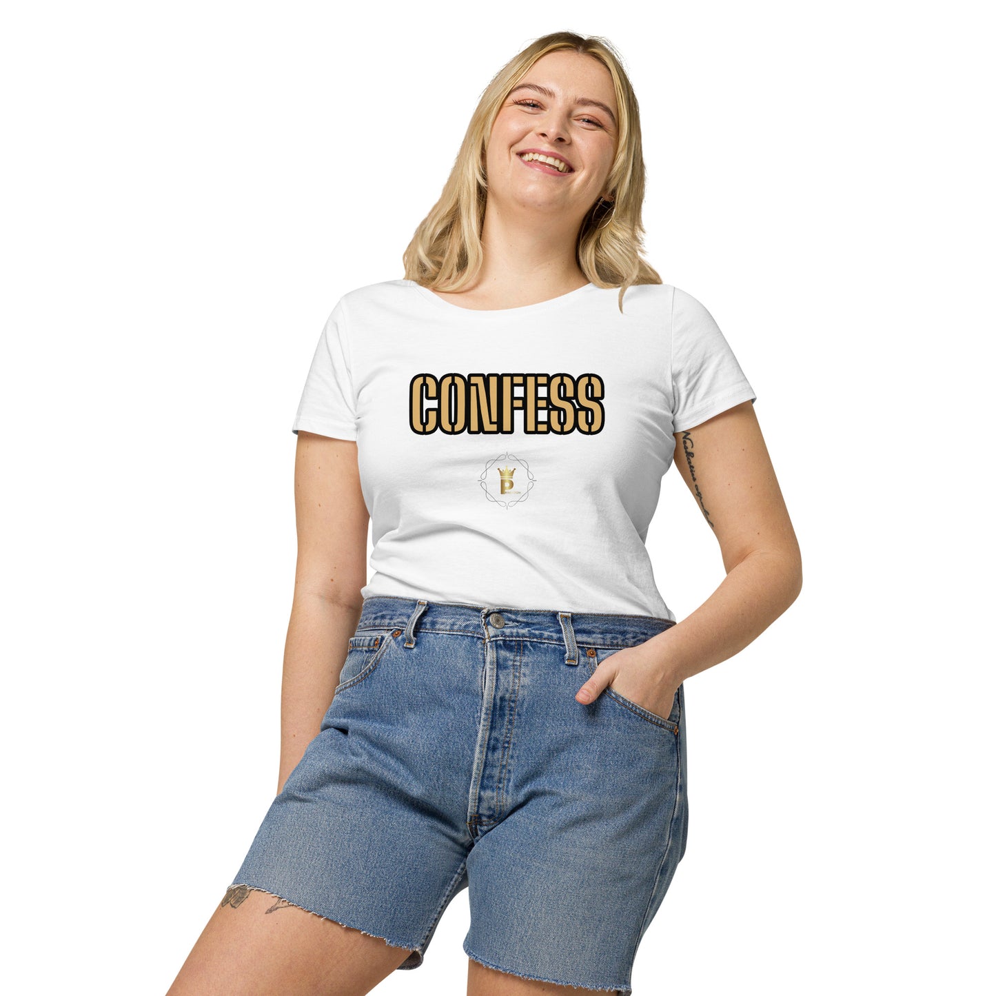 Women’s basic organic t-shirt (confess)