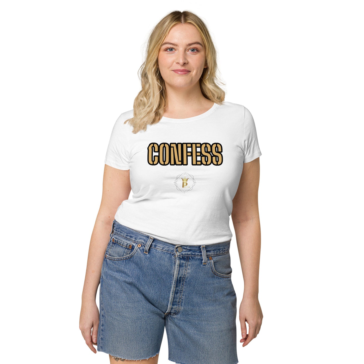 Women’s basic organic t-shirt (confess)