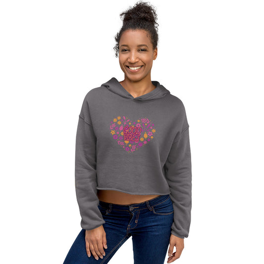 Crop Hoodie (Good Vibes)