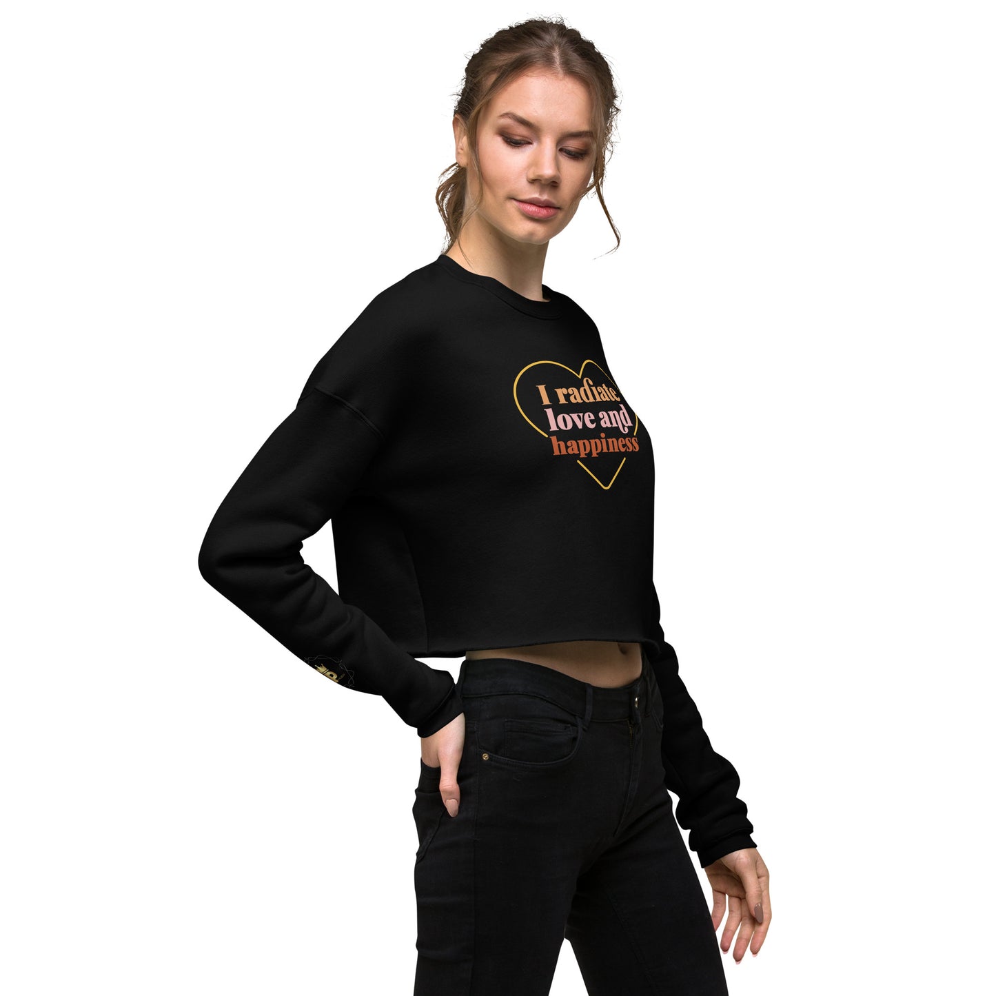 Women's Crop Sweatshirt (I Radiate Love And Happiness)