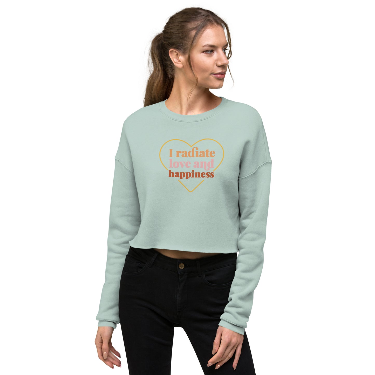 Women's Crop Sweatshirt (I Radiate Love And Happiness)