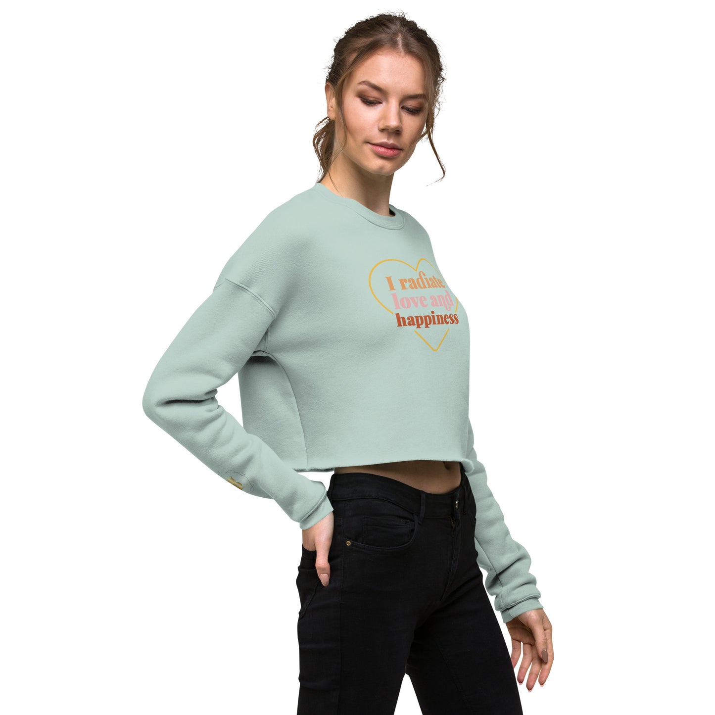 Women's Crop Sweatshirt (I Radiate Love And Happiness)