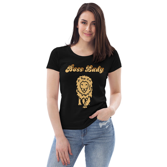 Women's fitted tee (Boss Lady Lion2)