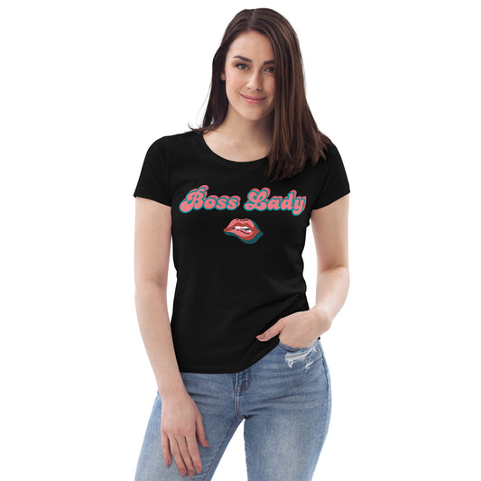 Women's fitted tee (Boss Lady Pink Lips)