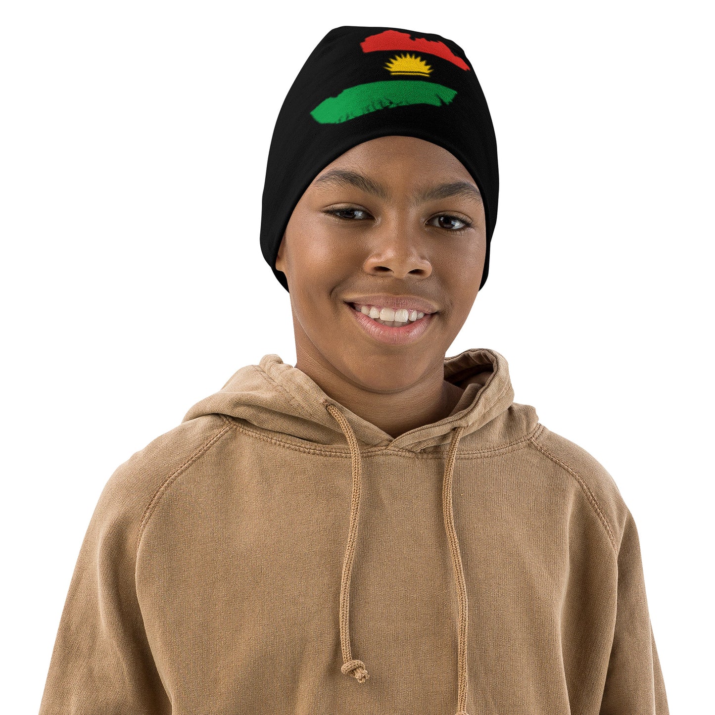 Kids Biafra Beanie - black - Biafra Flag Map