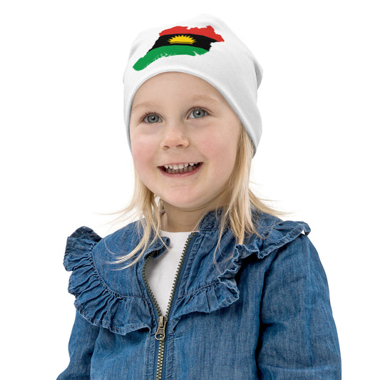 Kids Biafra Beanie - white - Biafra Flag Map