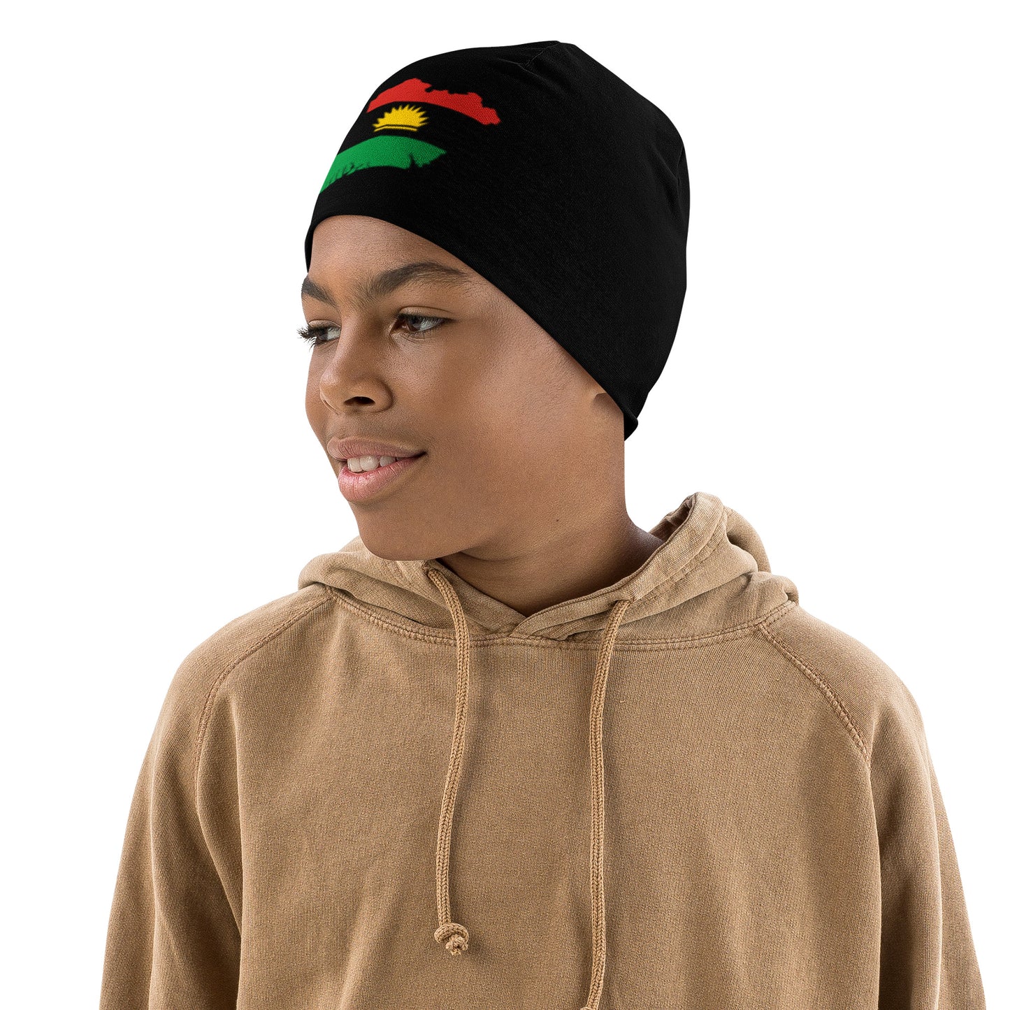 Kids Biafra Beanie - black - Biafra Flag Map