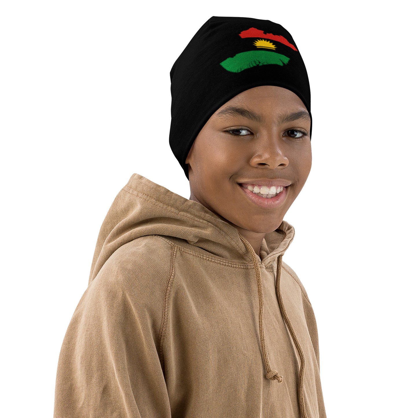 Kids Biafra Beanie - black - Biafra Flag Map