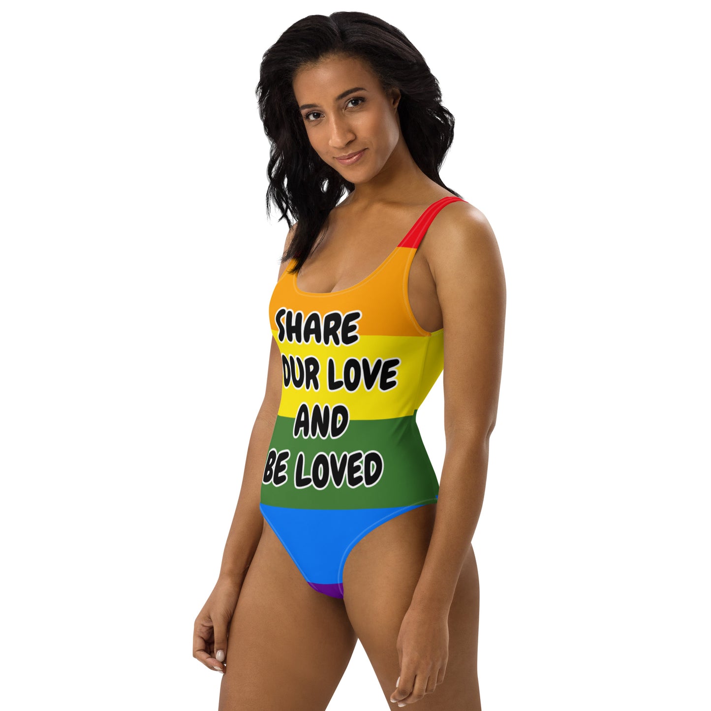 One-Piece Swimsuit - Share Love (rainbow 1)