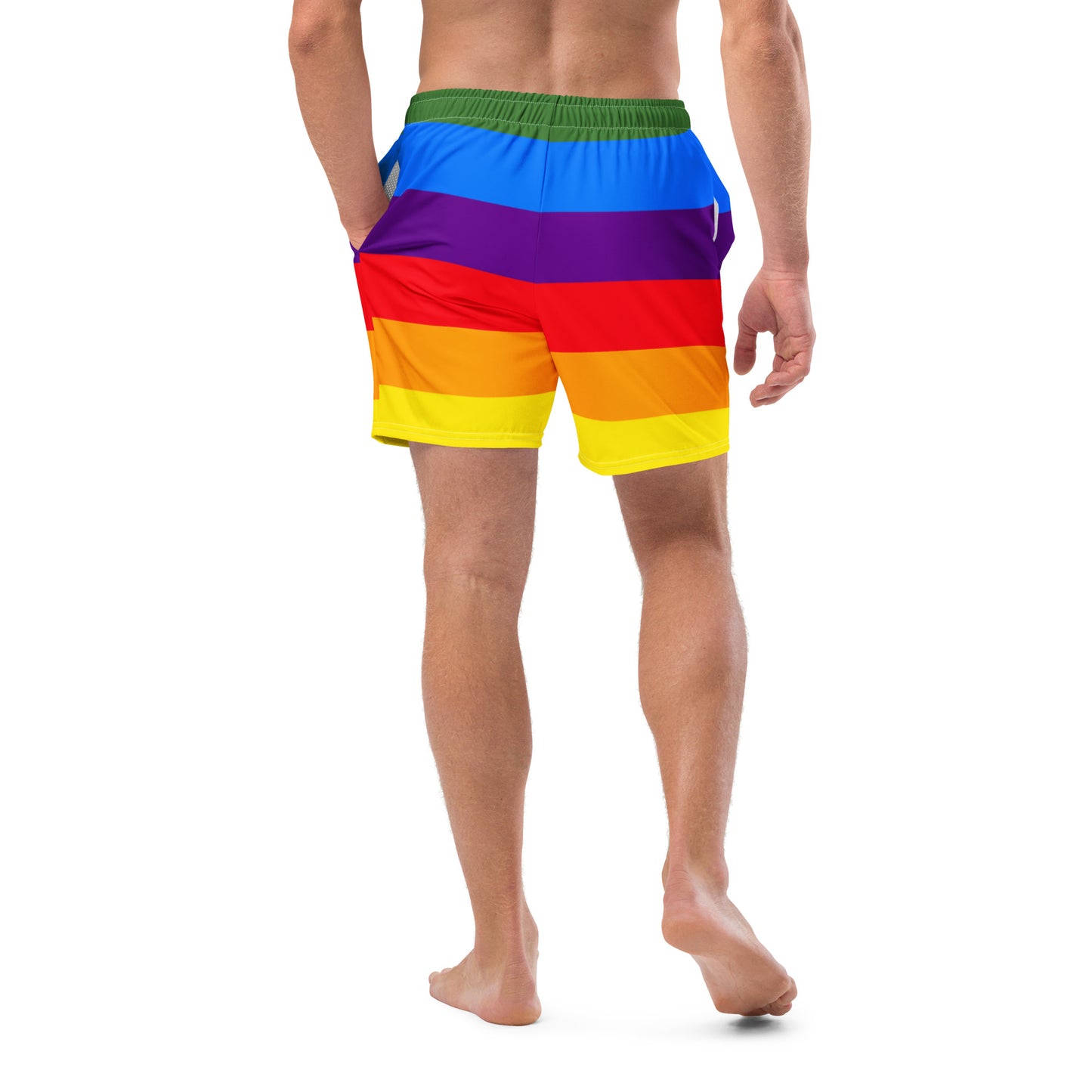 All-Over Print Recycled Swim Trunks - Share Love (rainbow 2)