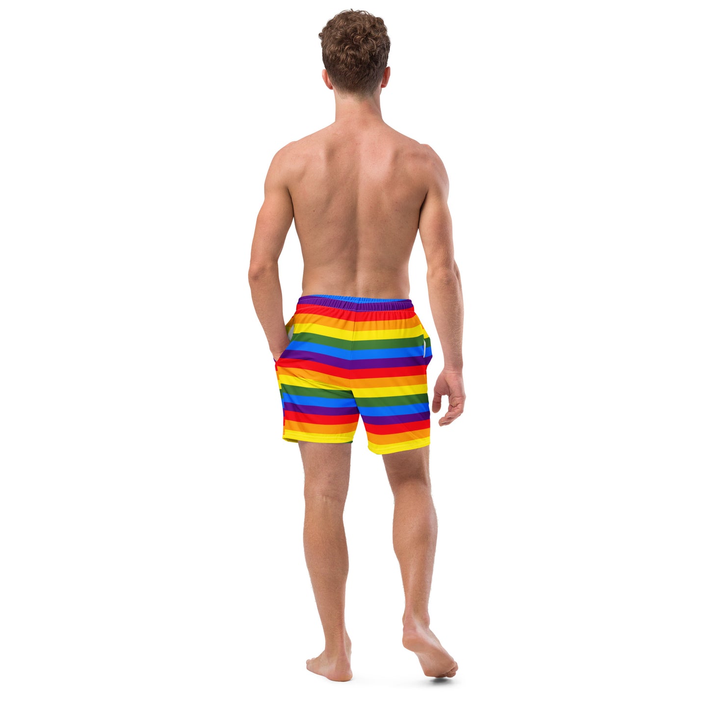 All-Over Print Recycled Swim Trunks - Share Love (rainbow 3)