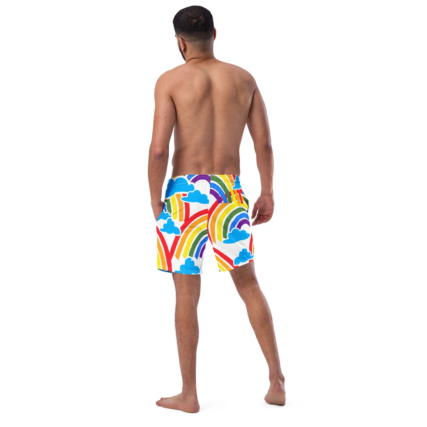 All-Over Print Recycled Swim Trunks - Share Love (rainbow 4)