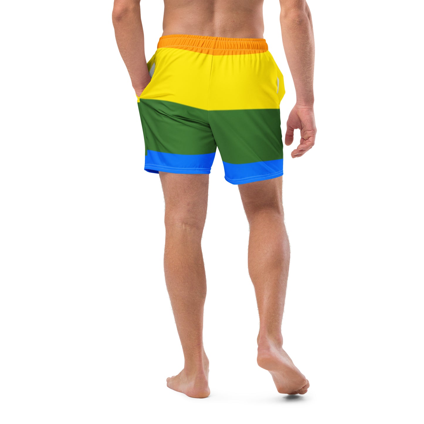 All-Over Print Recycled Swim Trunks - Logo (rainbow 1)