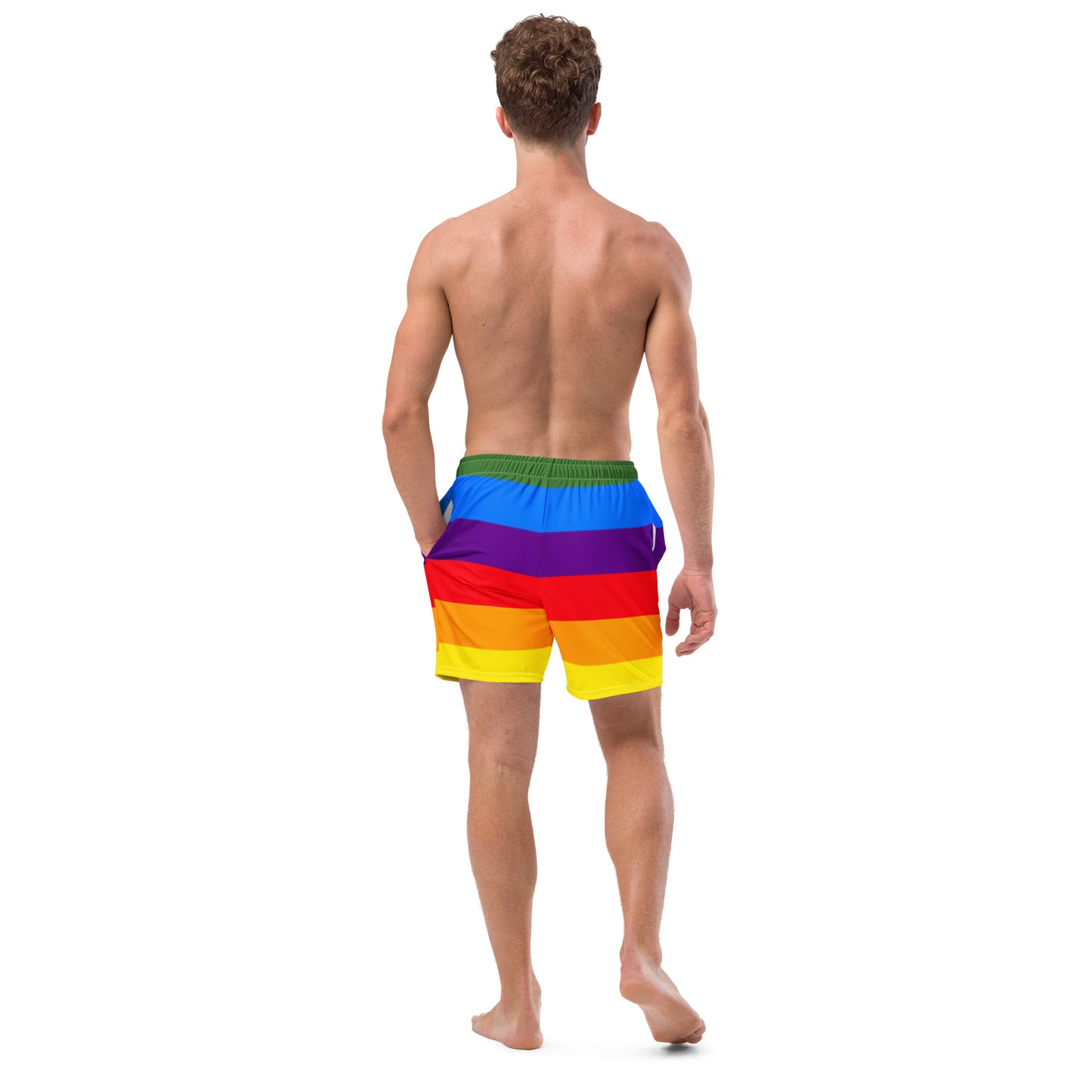 All-Over Print Recycled Swim Trunks - Logo (rainbow 2)