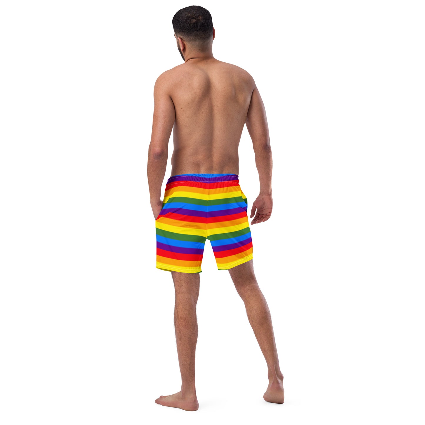 All-Over Print Recycled Swim Trunks - Logo (rainbow 3)