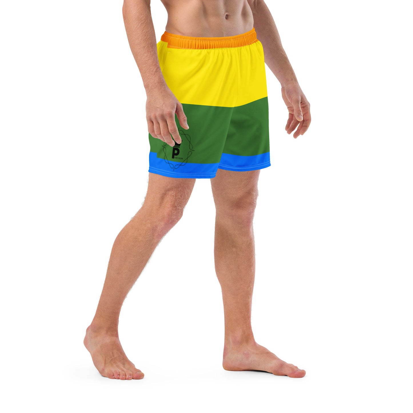 All-Over Print Recycled Swim Trunks - Logo (rainbow 1)