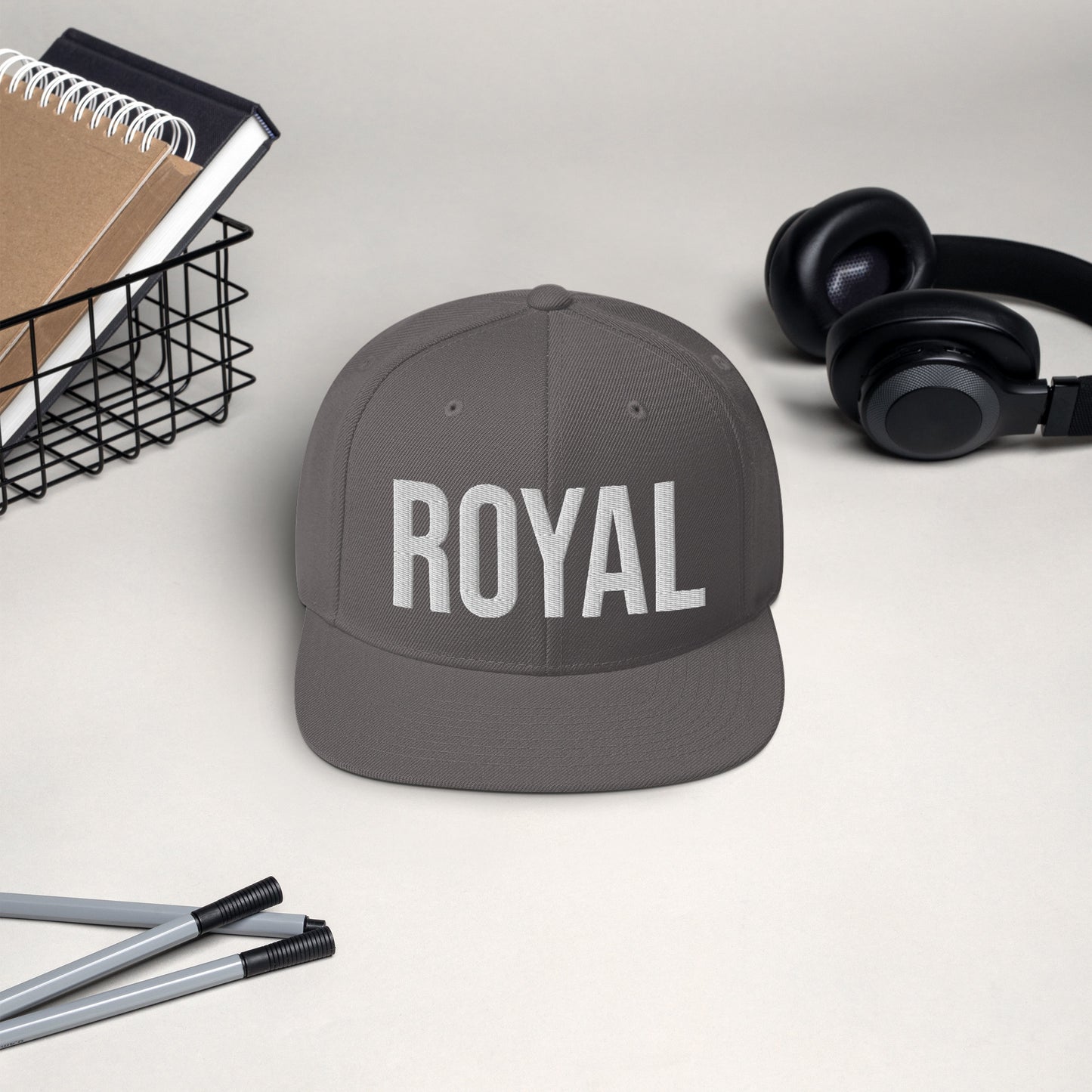 Snapback Hat - Royal (white embroidery)