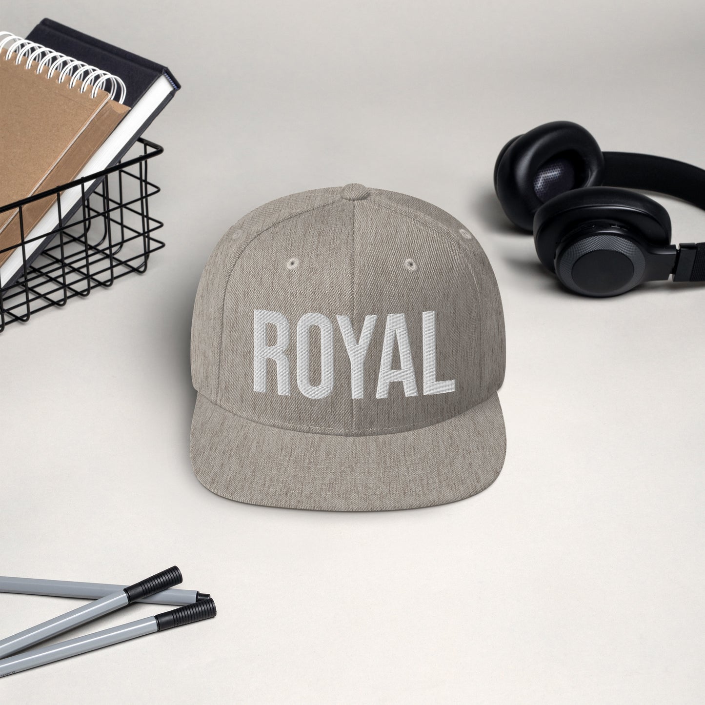 Snapback Hat - Royal (white embroidery)