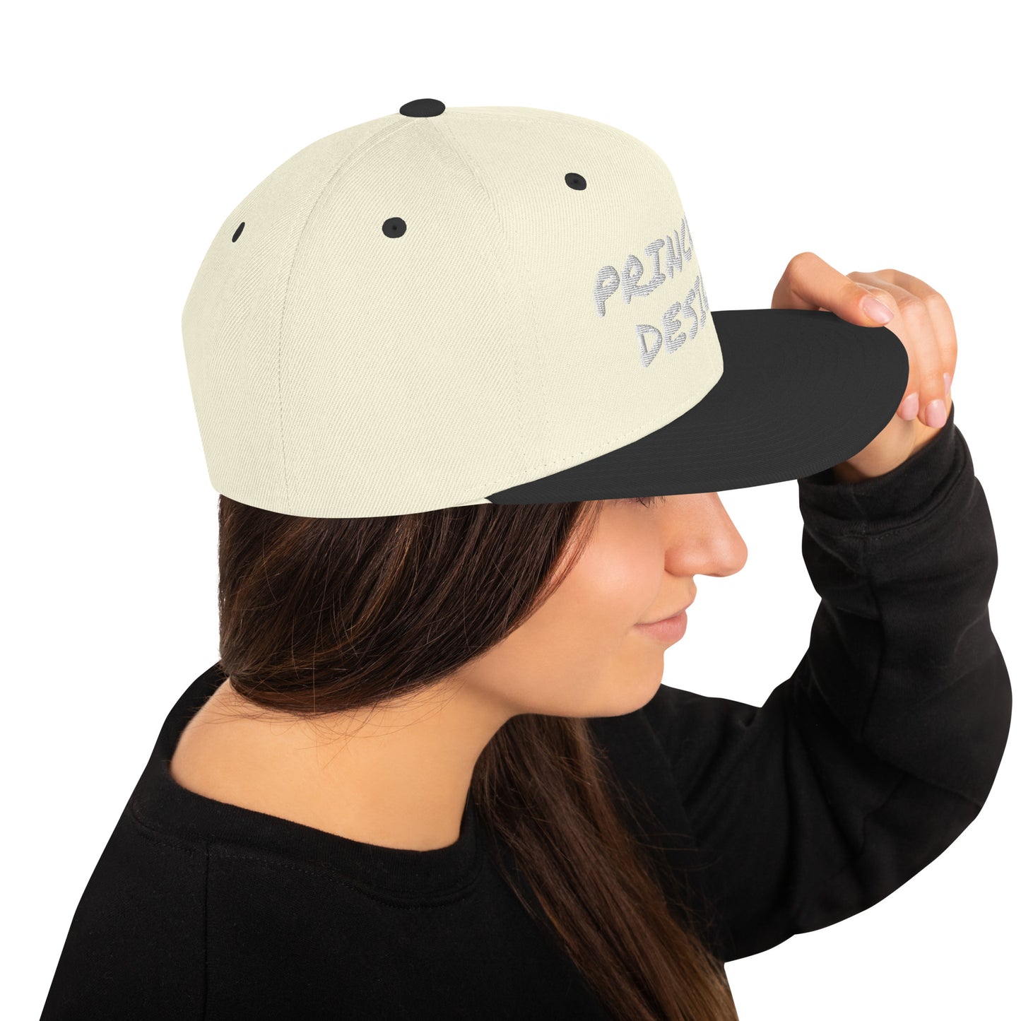 Snapback Hat - PD (white embroidery)