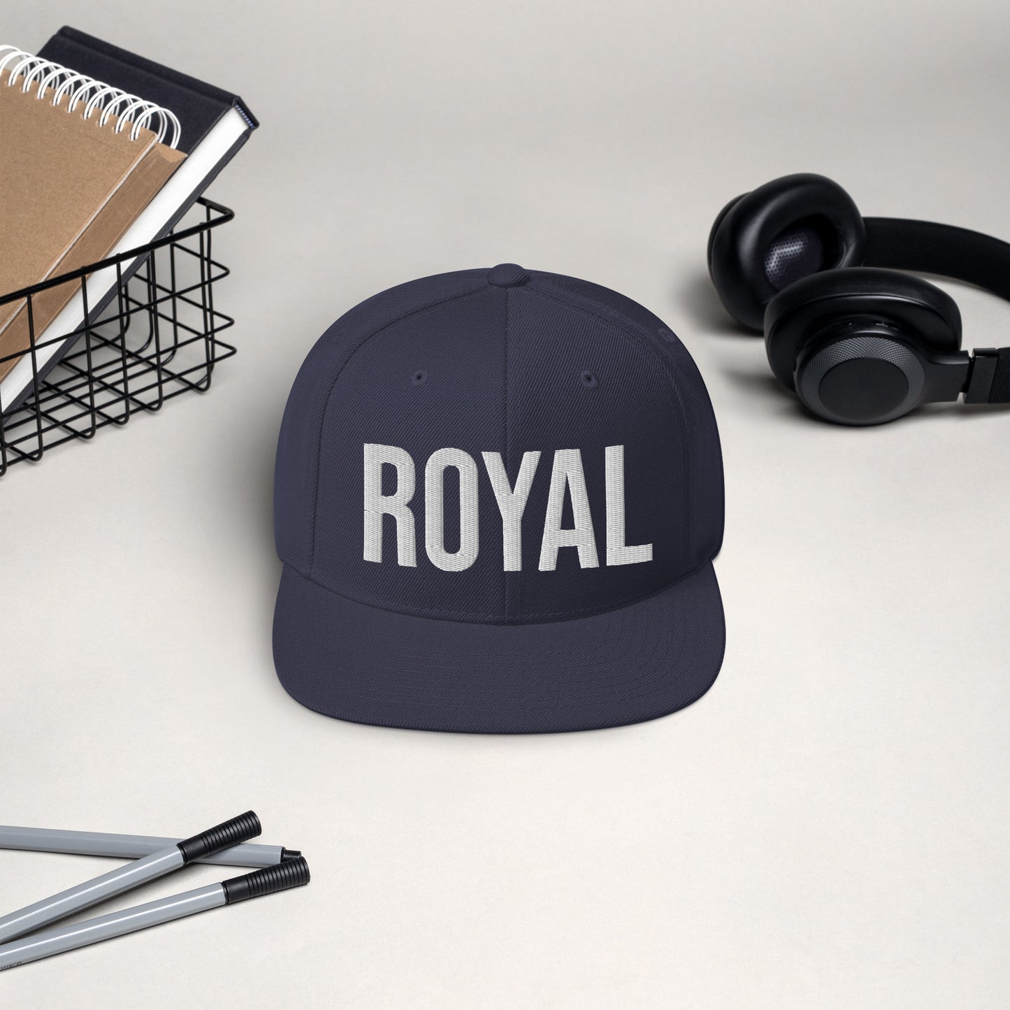 Snapback Hat - Royal (white embroidery)