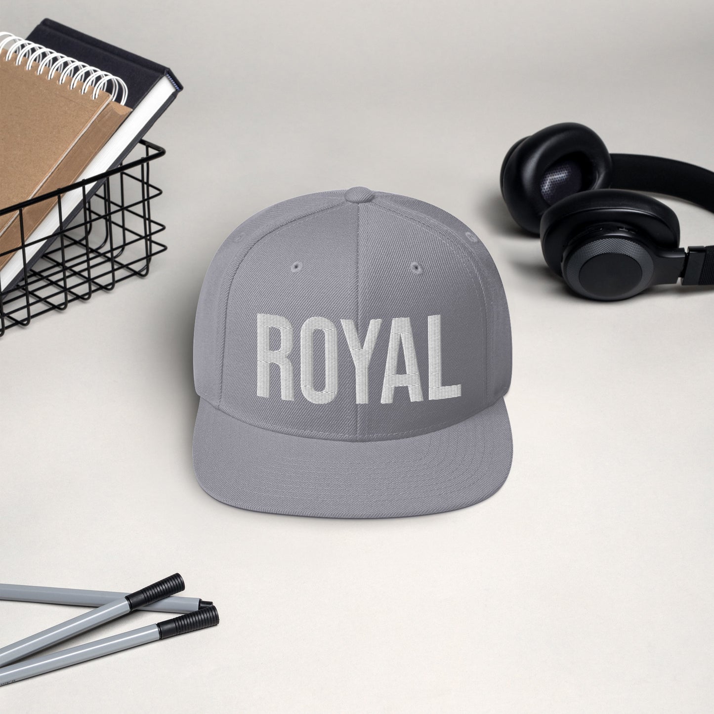 Snapback Hat - Royal (white embroidery)