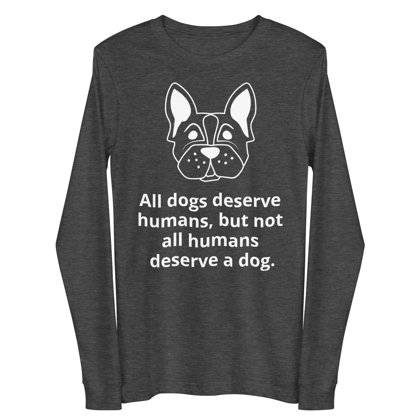 Unisex Dog Lover Long Sleeve Shirt - French Bulldog (white print)