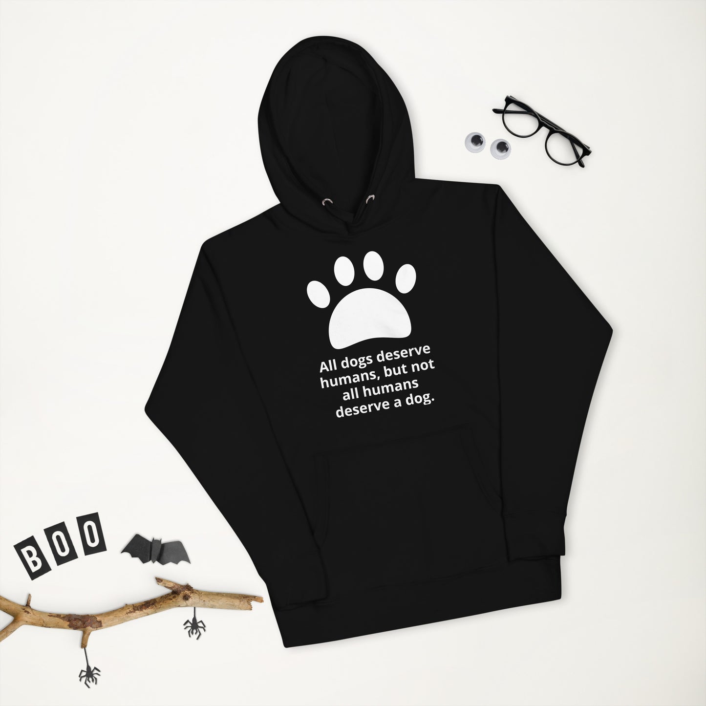 Unisex Dog Lover Hoodie - Paw Print (white print)