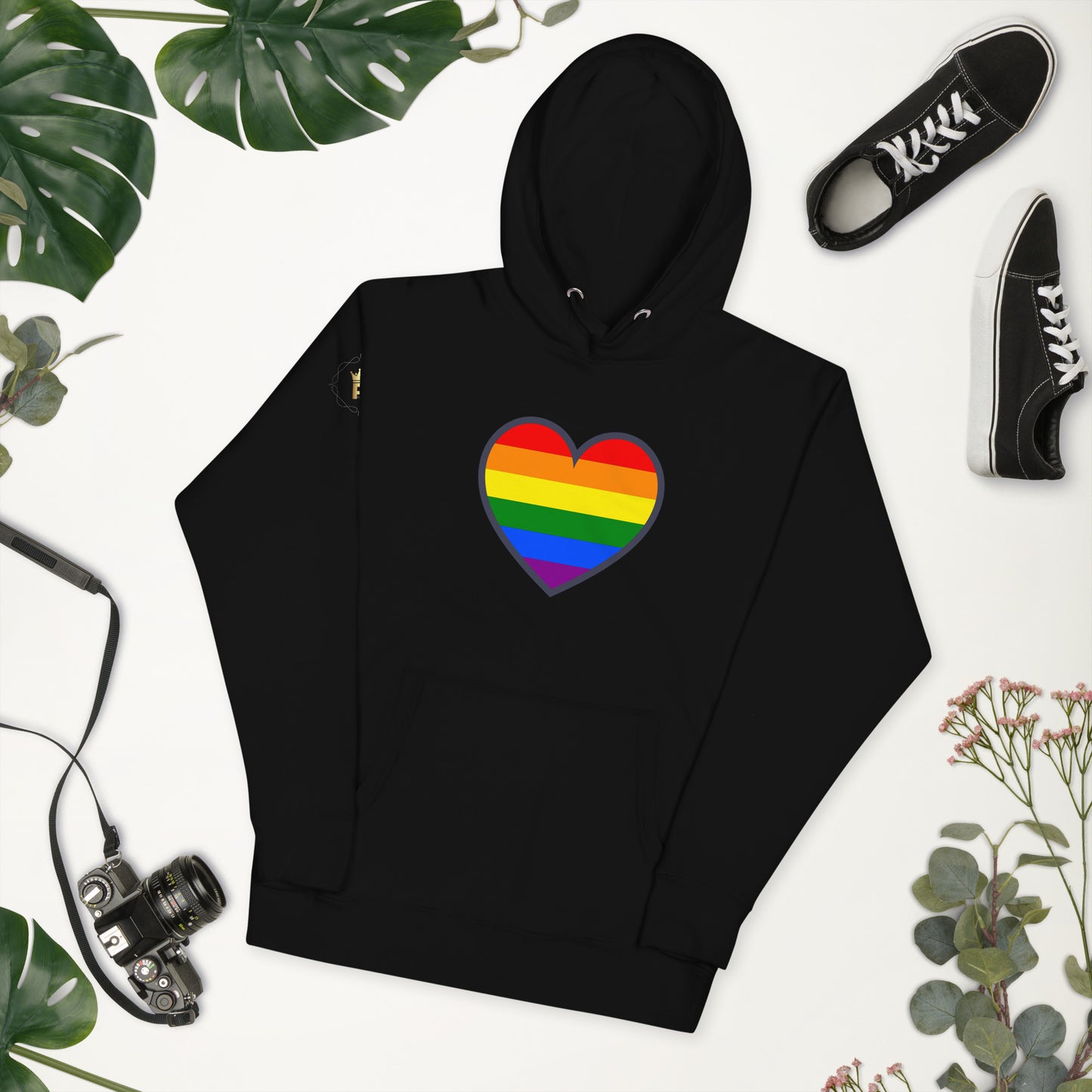 Unisex Rainbow Hoodie - Love Heart Rainbow