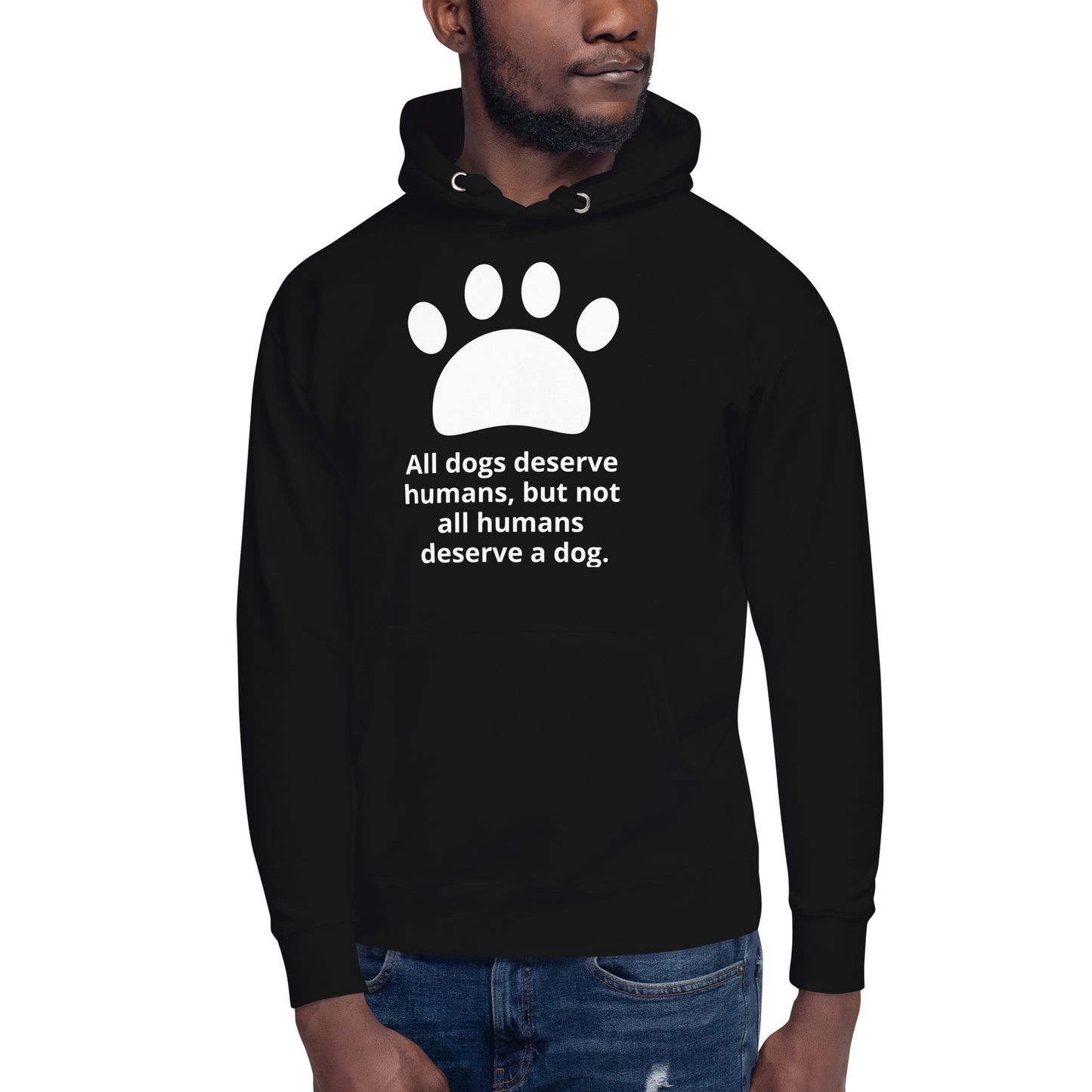 Unisex Dog Lover Hoodie - Paw Print (white print)