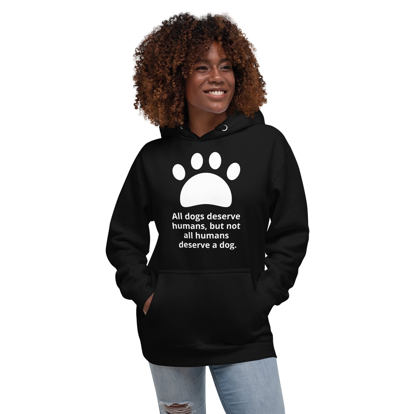 Unisex Dog Lover Hoodie - Paw Print (white print)