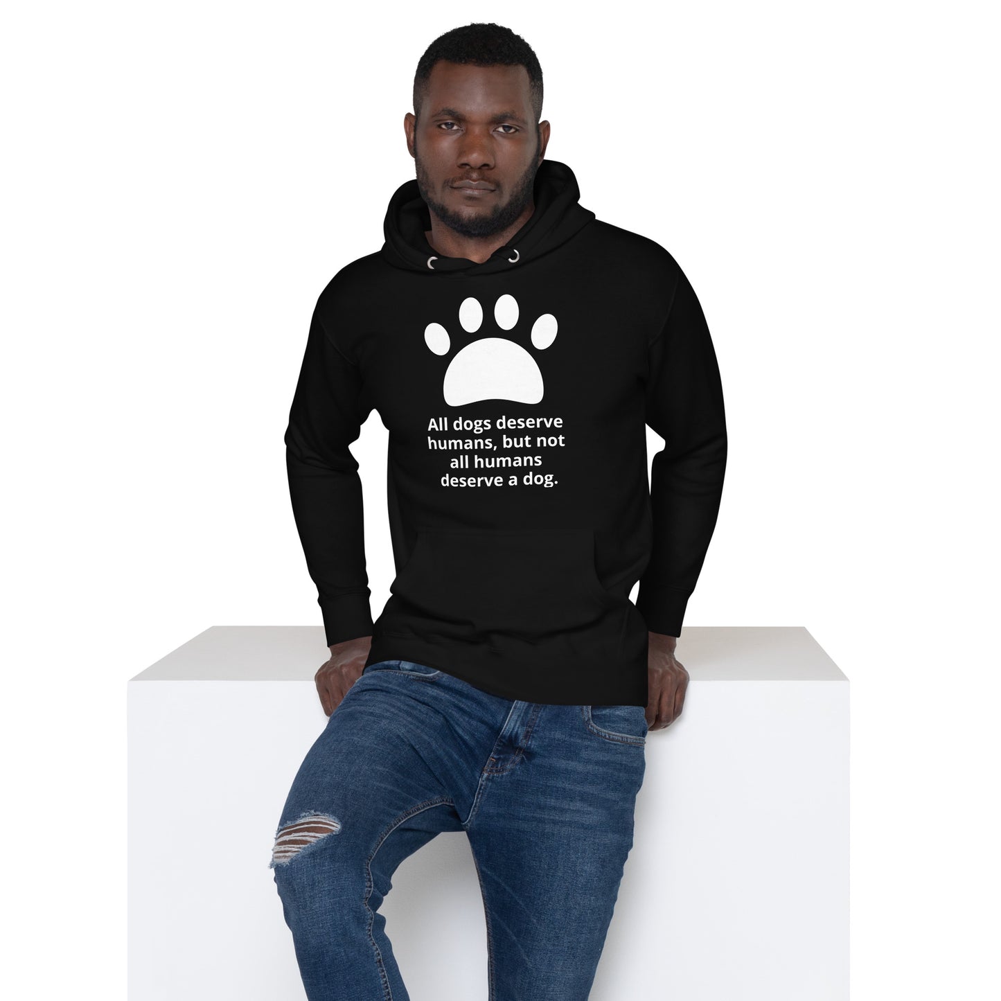 Unisex Dog Lover Hoodie - Paw Print (white print)