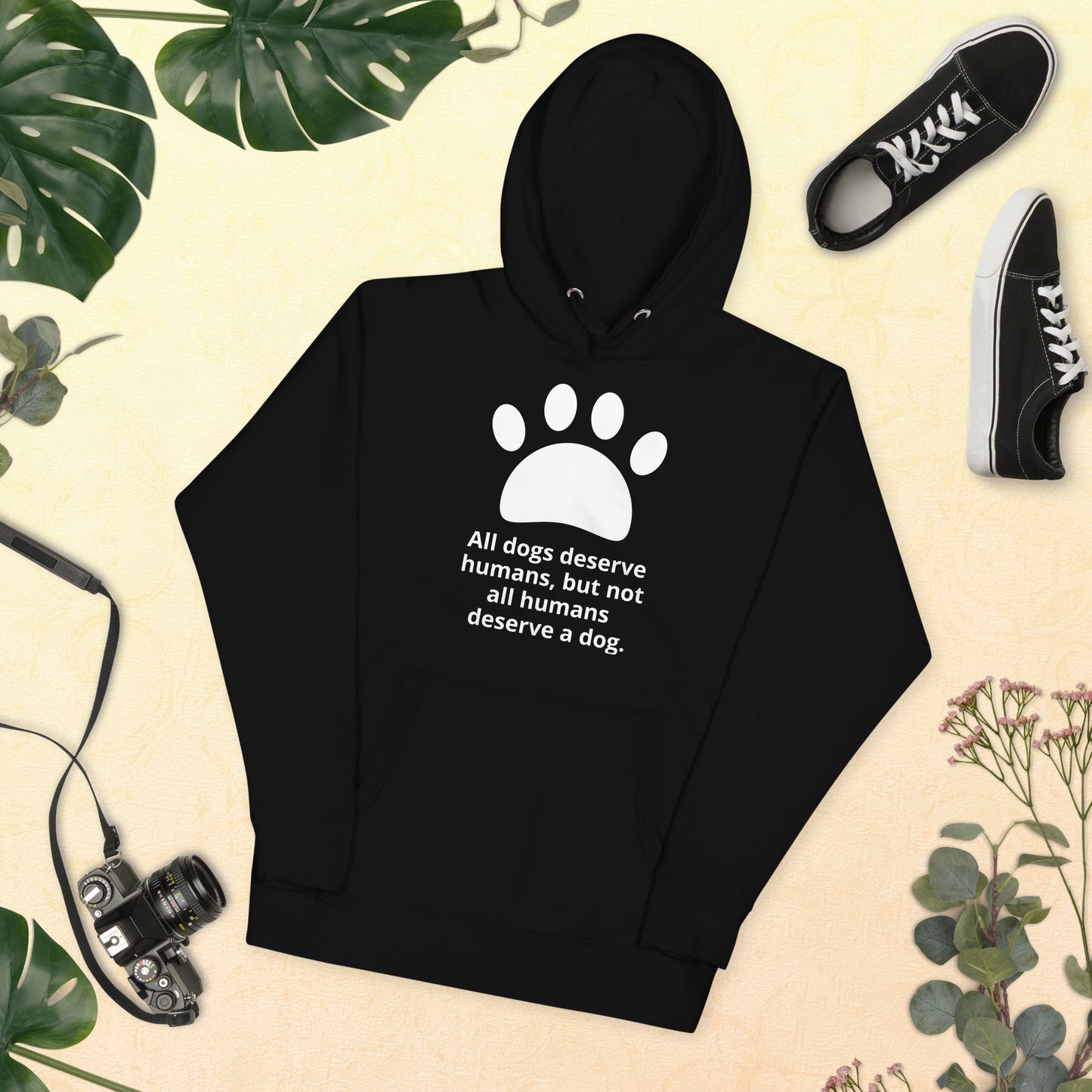 Unisex Dog Lover Hoodie - Paw Print (white print)