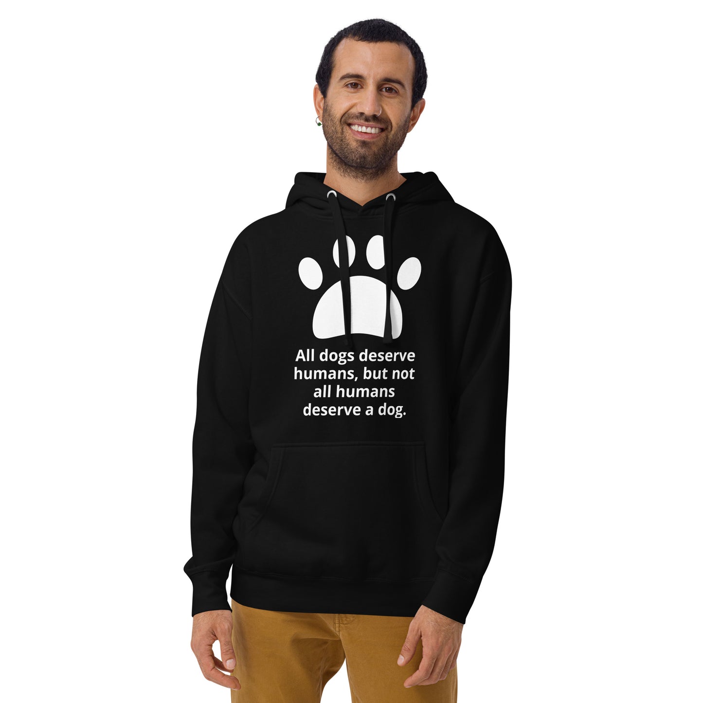 Unisex Dog Lover Hoodie - Paw Print (white print)