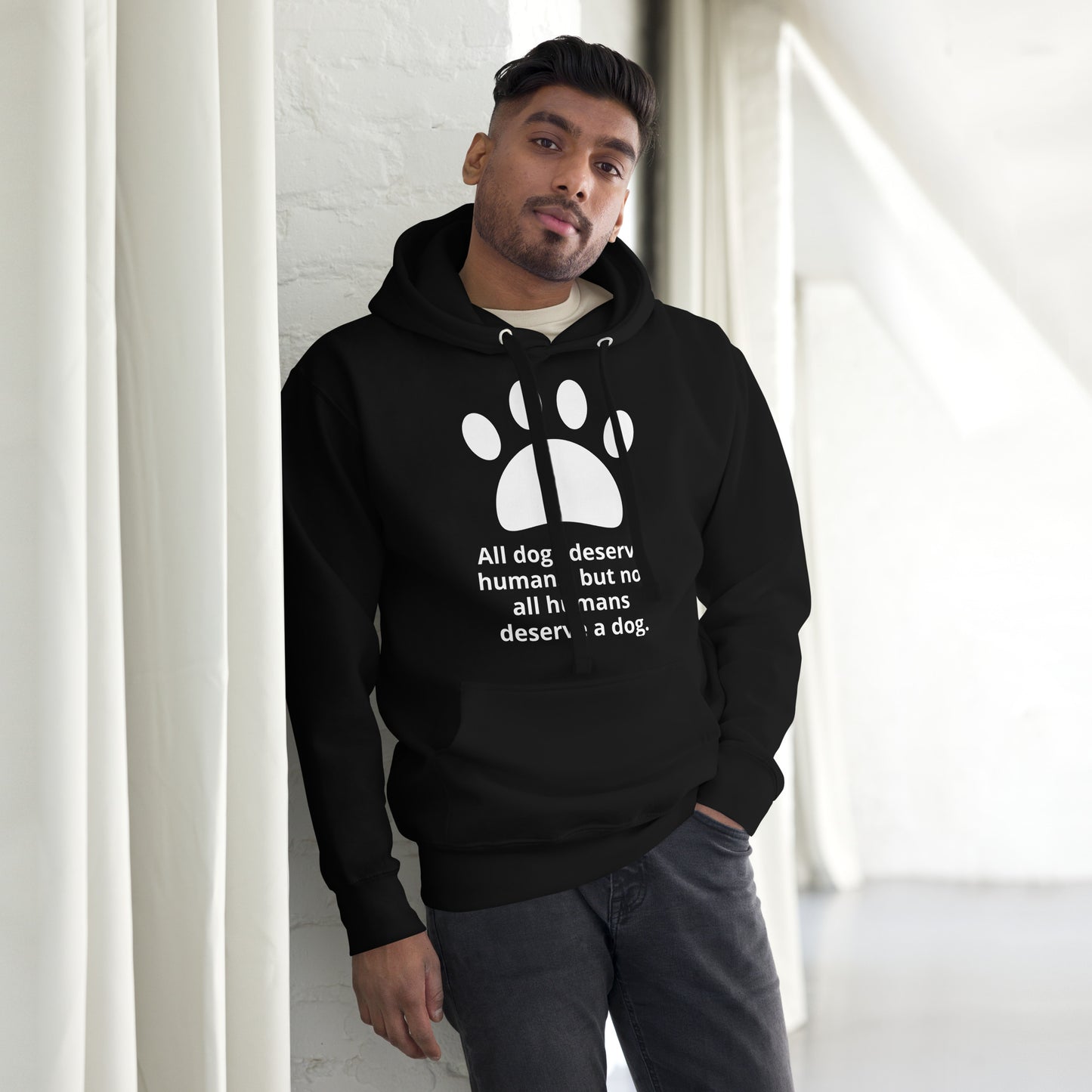 Unisex Dog Lover Hoodie - Paw Print (white print)